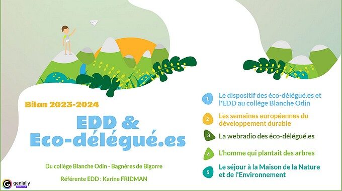 Le bilan 2023-2024 pour l'EDD et les éco-délégué.es du collège Blanche Odin